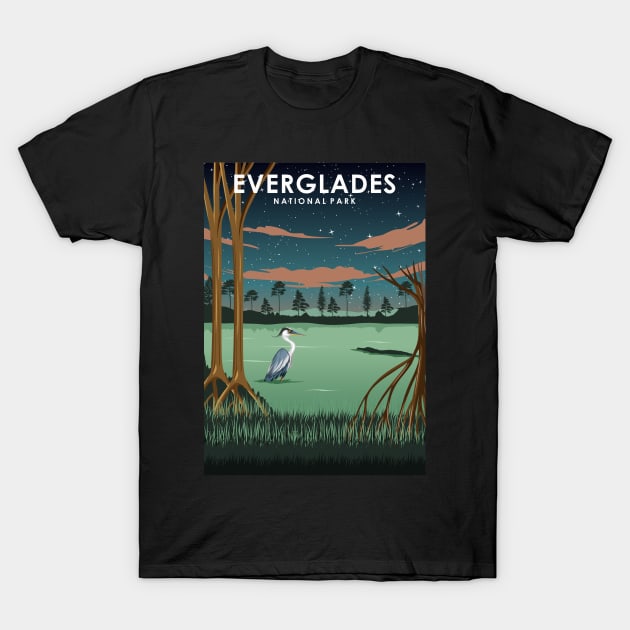 Everglades National Park Florida at Night T-Shirt by jornvanhezik